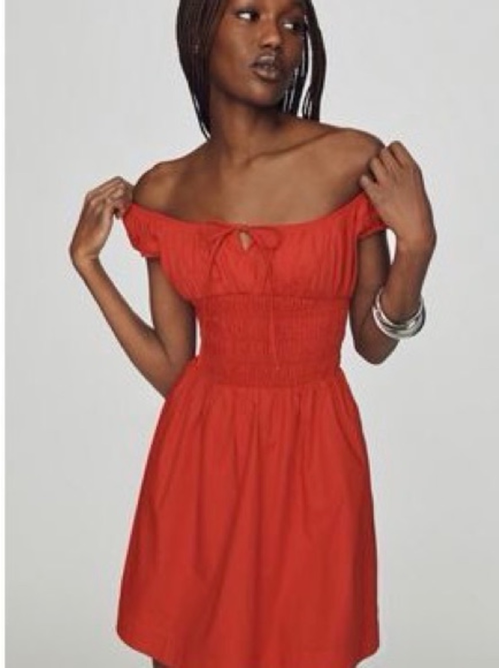 by Anthropologie Smocked Mini Dress Size M